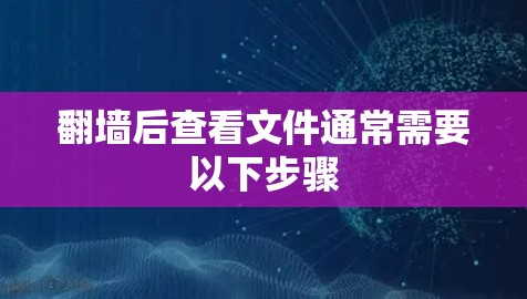 翻墙后查看文件通常需要以下步骤