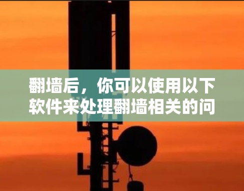 翻墙后，你可以使用以下软件来处理翻墙相关的问题，具体取决于你的需求