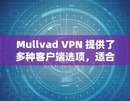 Mullvad VPN 提供了多种客户端选项，适合不同需求的用户。以下是推荐